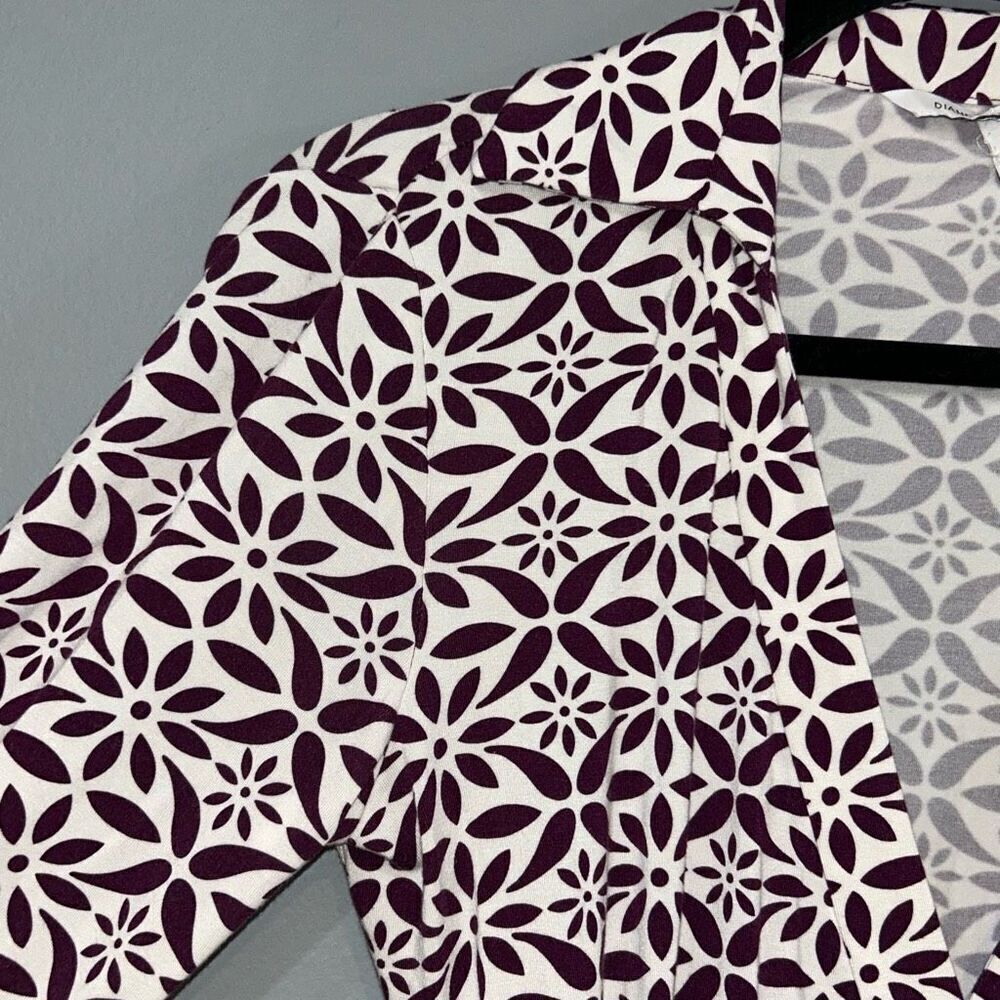 Diane Von Furstenberg DVF Julian Two wrap Moroccan purple white dress size 2 - Picture 4 of 11
